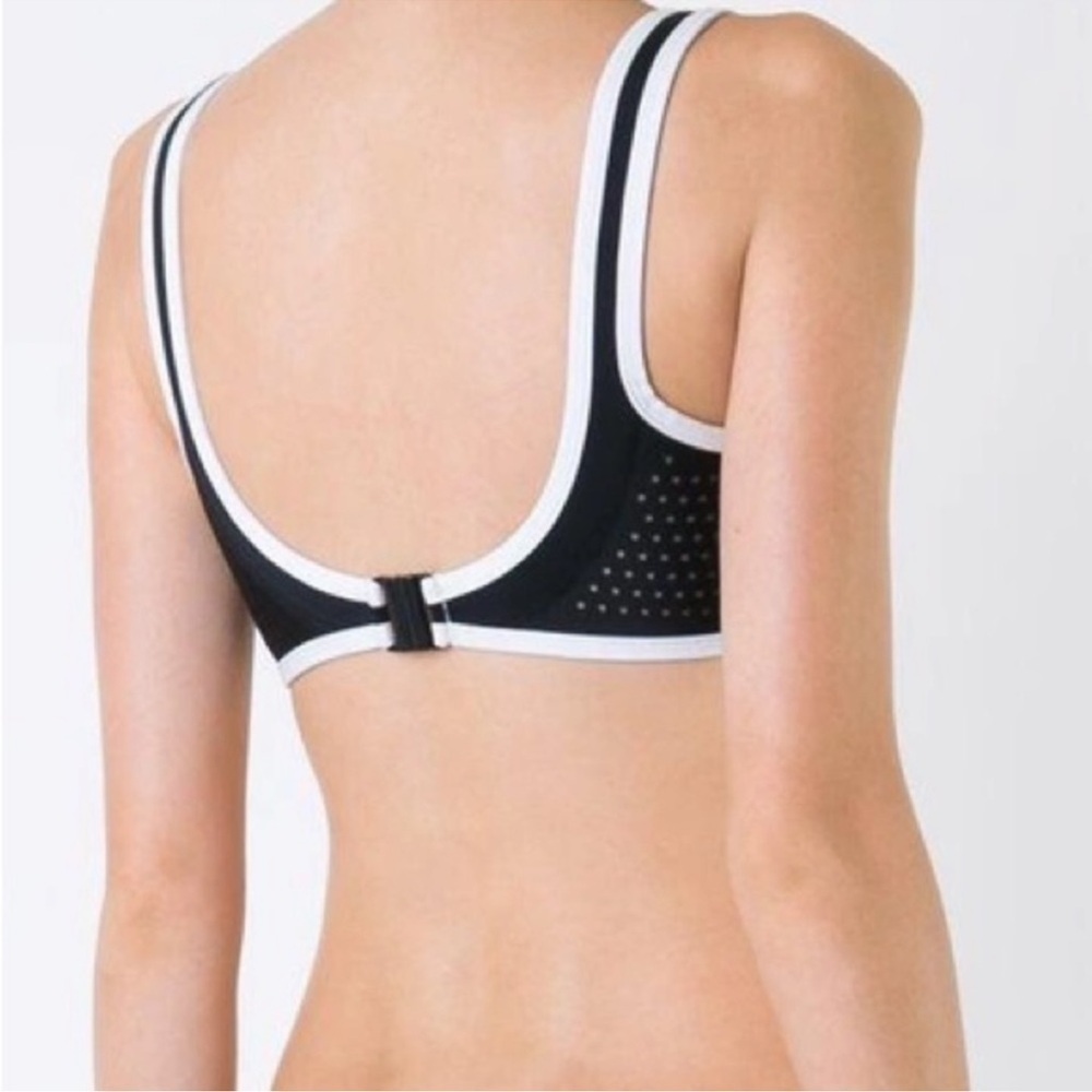 NWT Duskii Black La Kasbah Crop Bikini Top Black Medium Perforated Neoprene - Picture 2 of 11